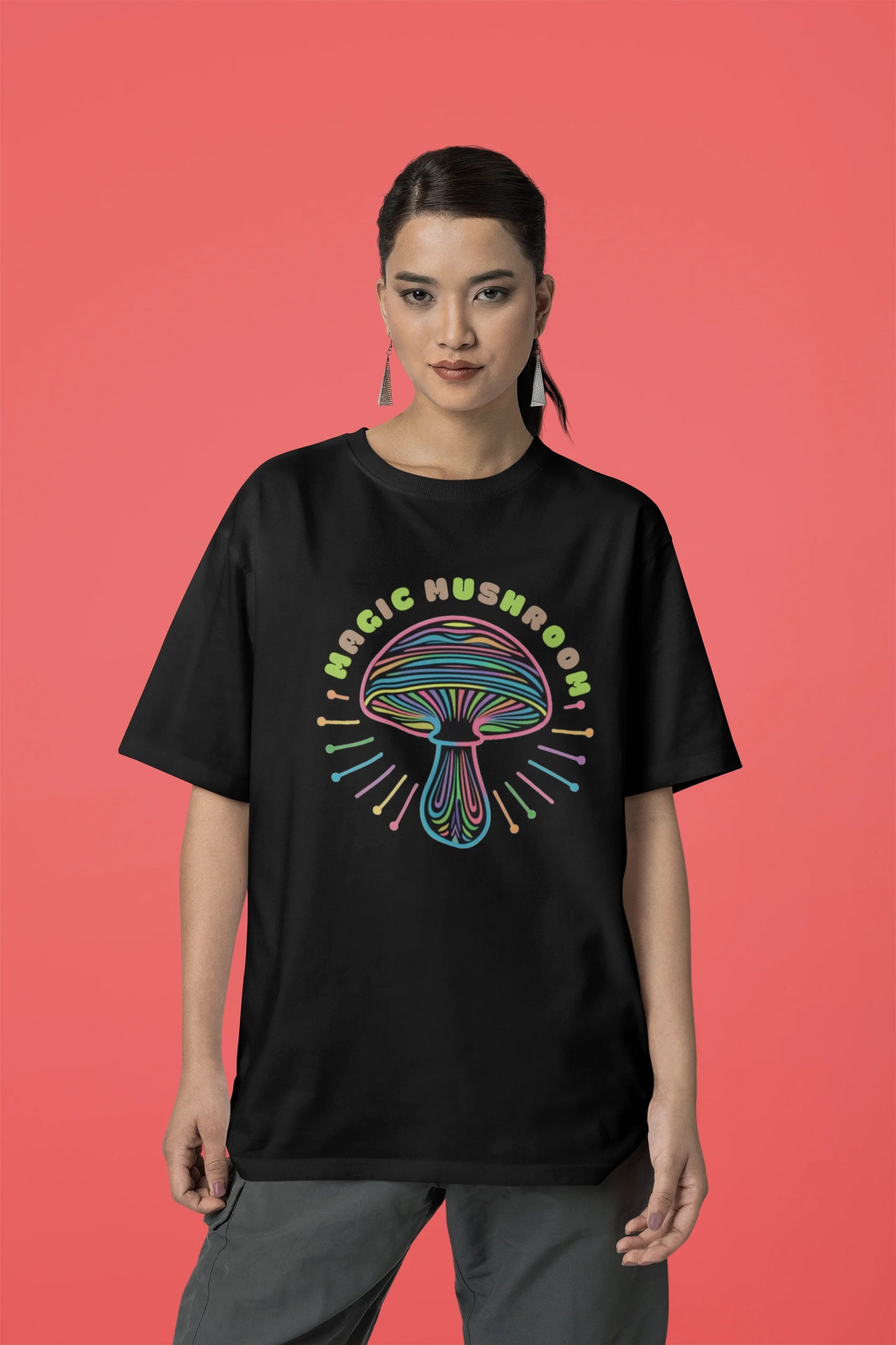 Magic Mushroom | Psychedelic | Dropped Sleeve Unisex Tee