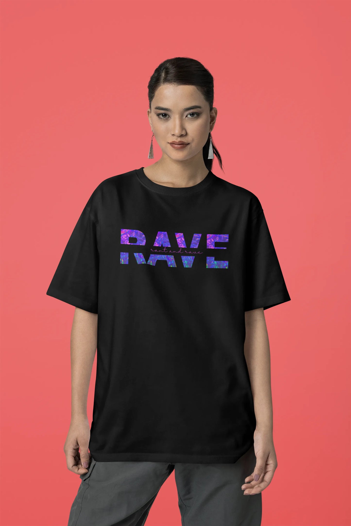 Rant and Rave | Techno Rave | Dropped Sleeve Unisex T-Shirt