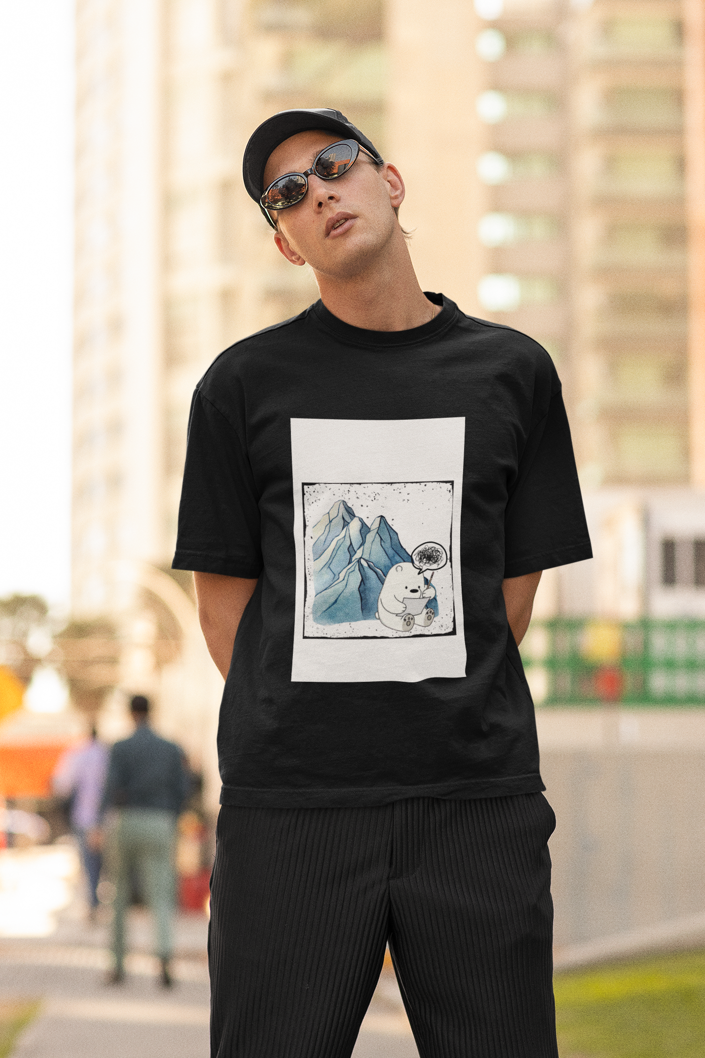 Galactic Bear | Dropped Sleeve Unisex T-Shirt