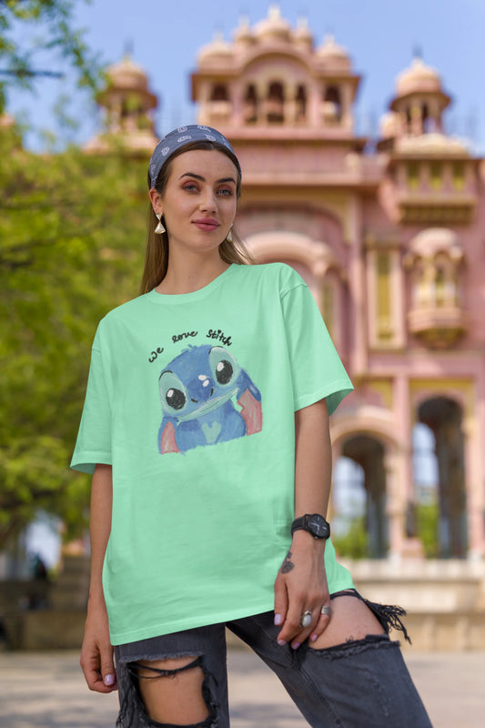 We love stitch | Disney | Dropped Sleeve Unisex Tee