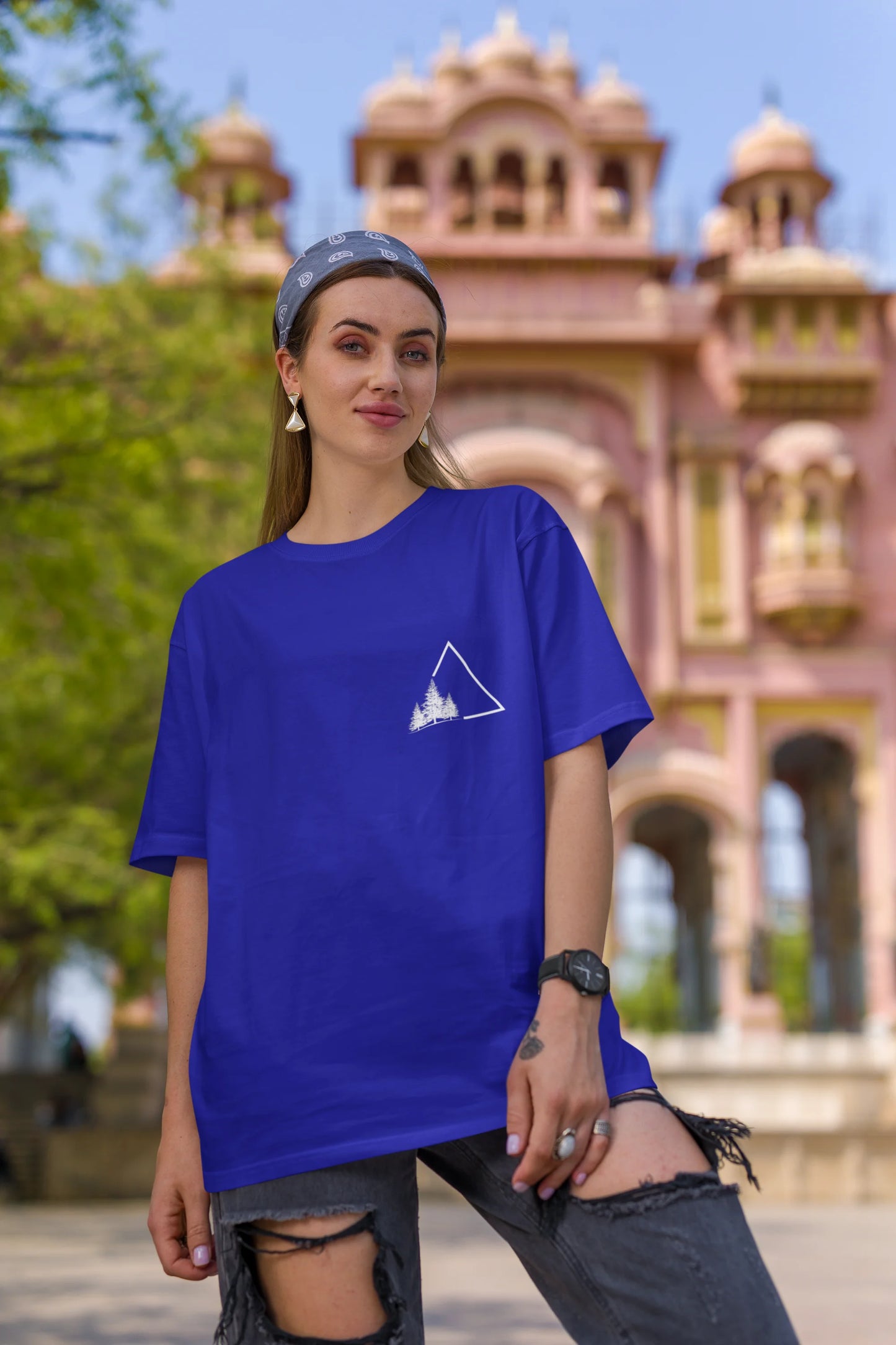 Triangle Tree | Minimalist | Dropped Sleeve Unisex Tee