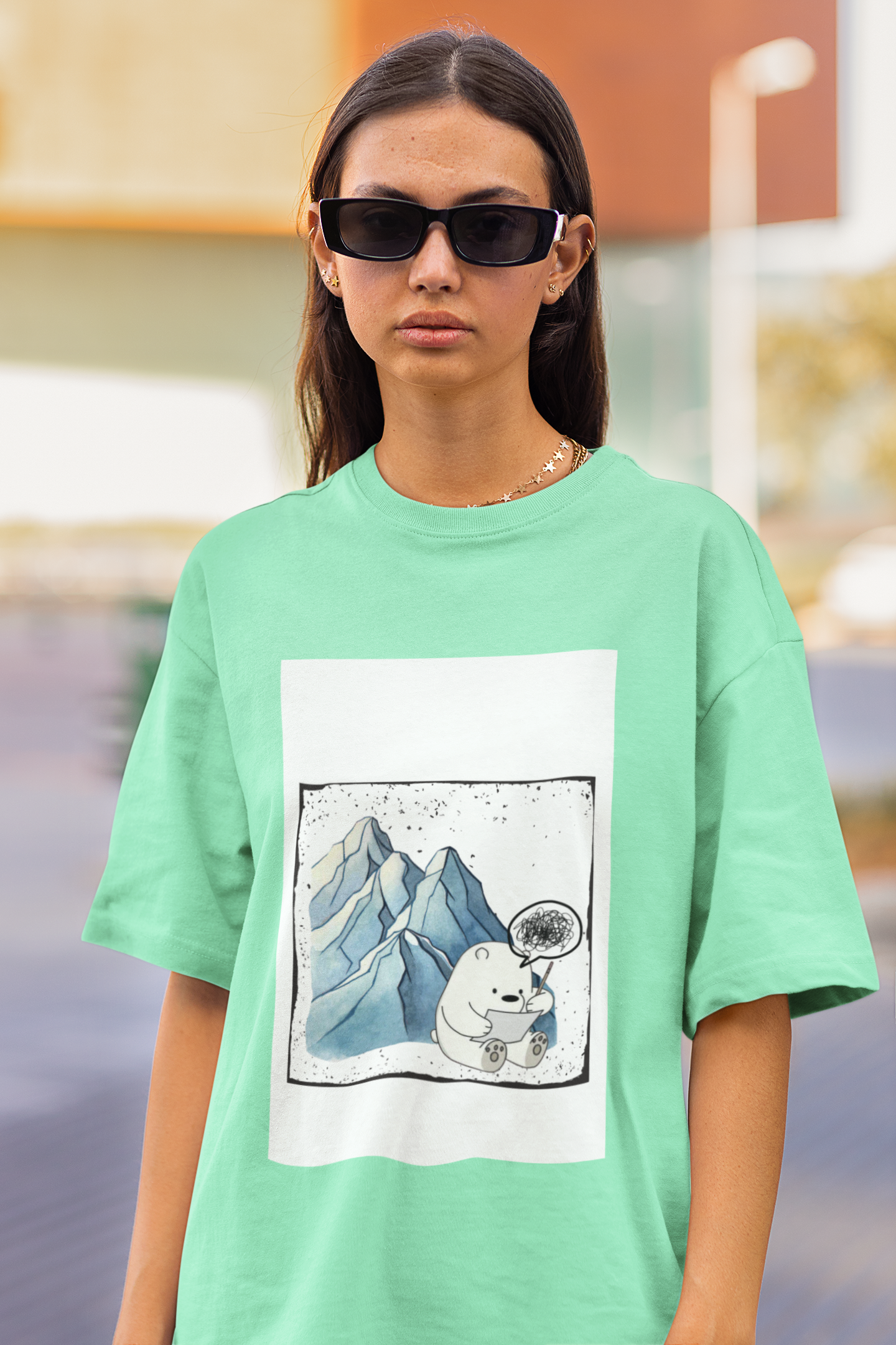 Galactic Bear | Dropped Sleeve Unisex T-Shirt