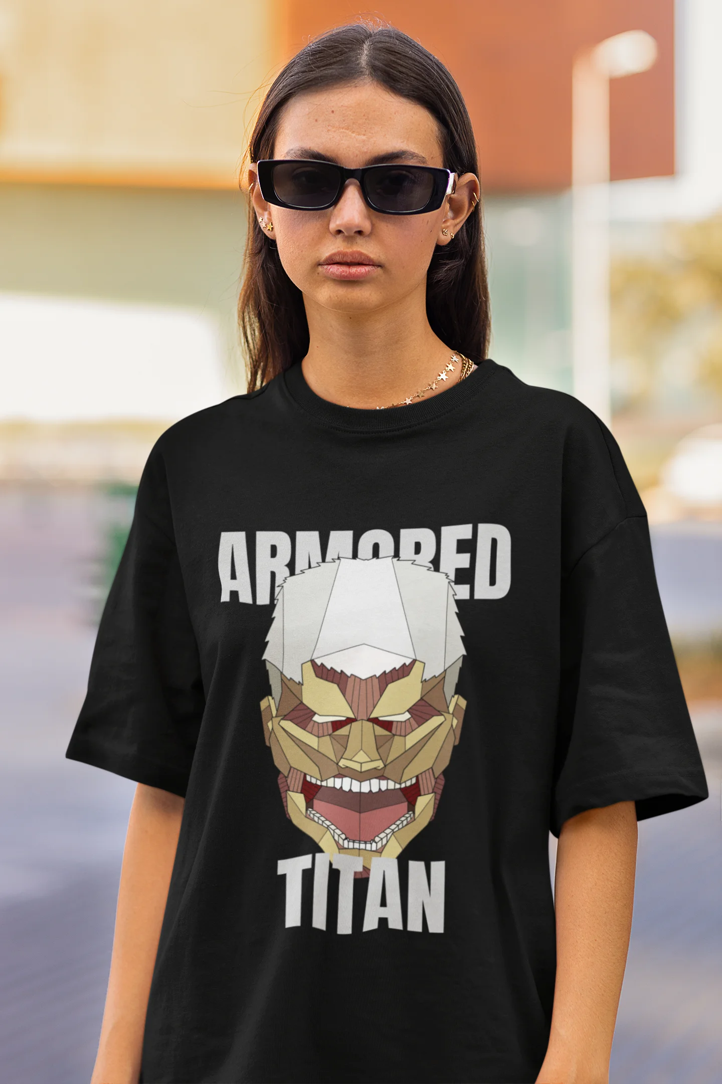 Armored Titan | Oversized Half Sleeve Unisex Tee | Broke Memers