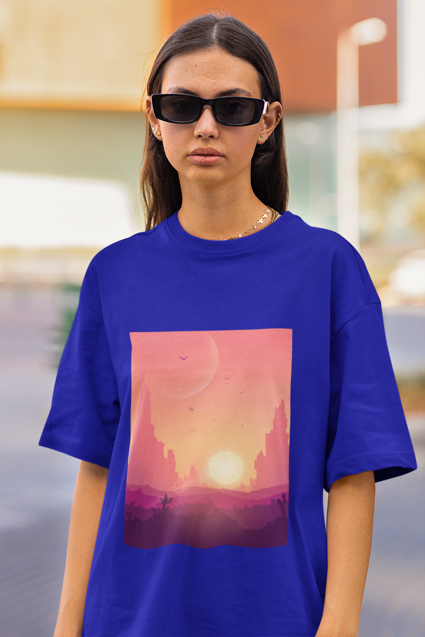 Sunset city | Dropped Sleeve Unisex T-Shirt