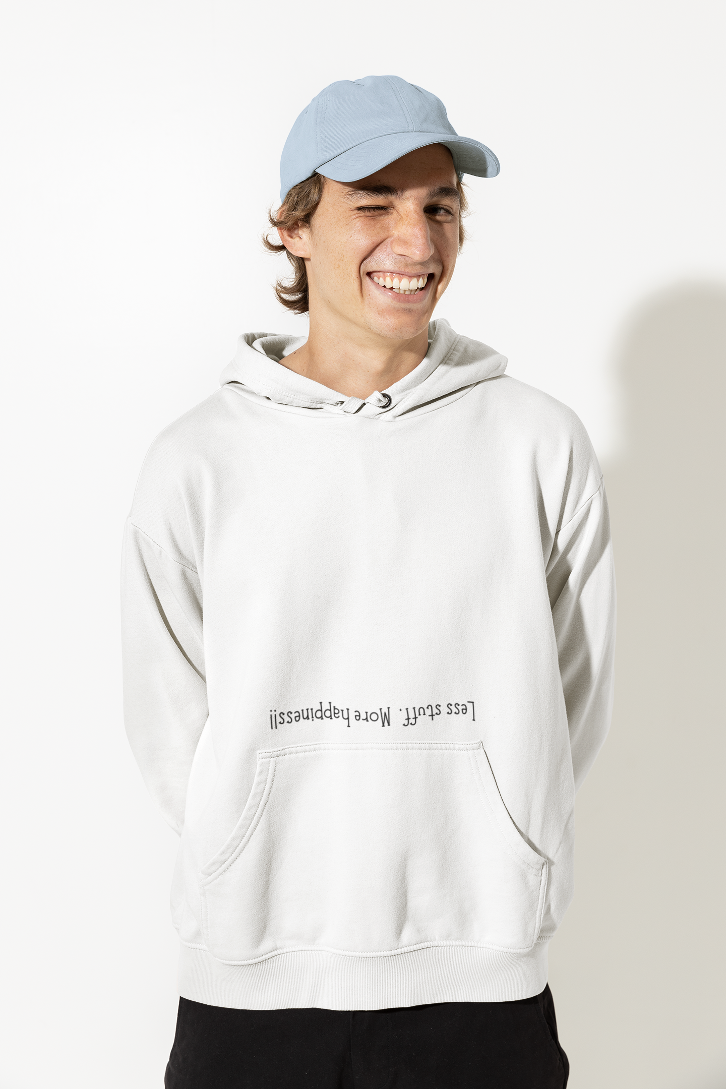 Less stuff more happiness | Minimalist | Premium Unisex Winter Hoodie