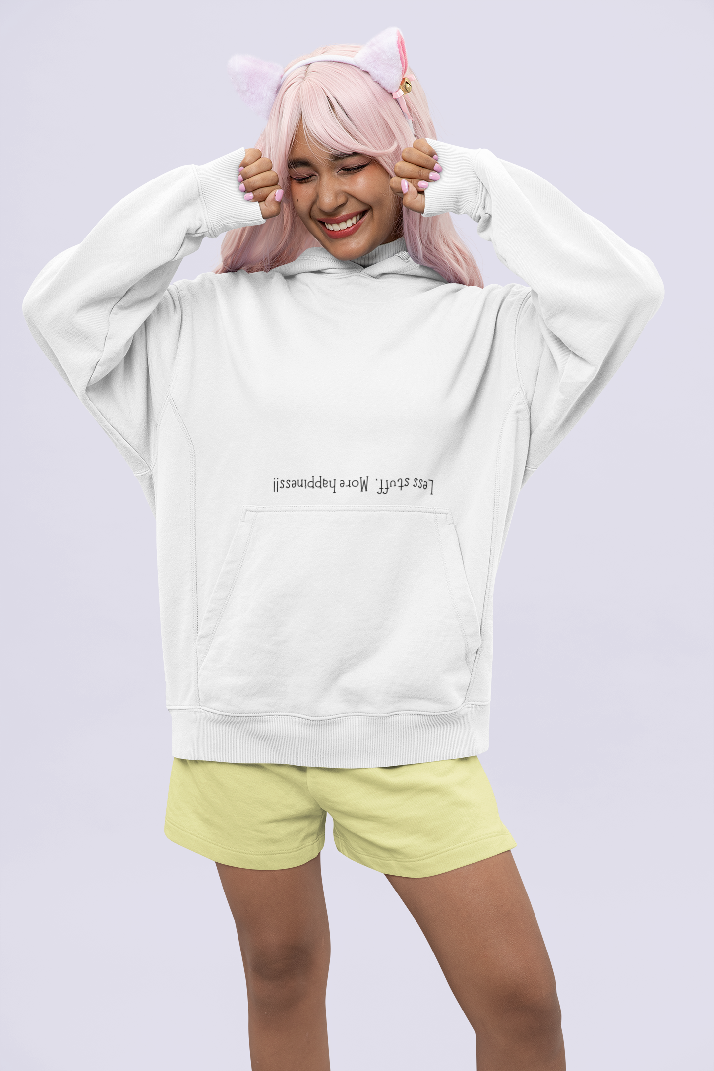Less stuff more happiness | Minimalist | Premium Unisex Winter Hoodie