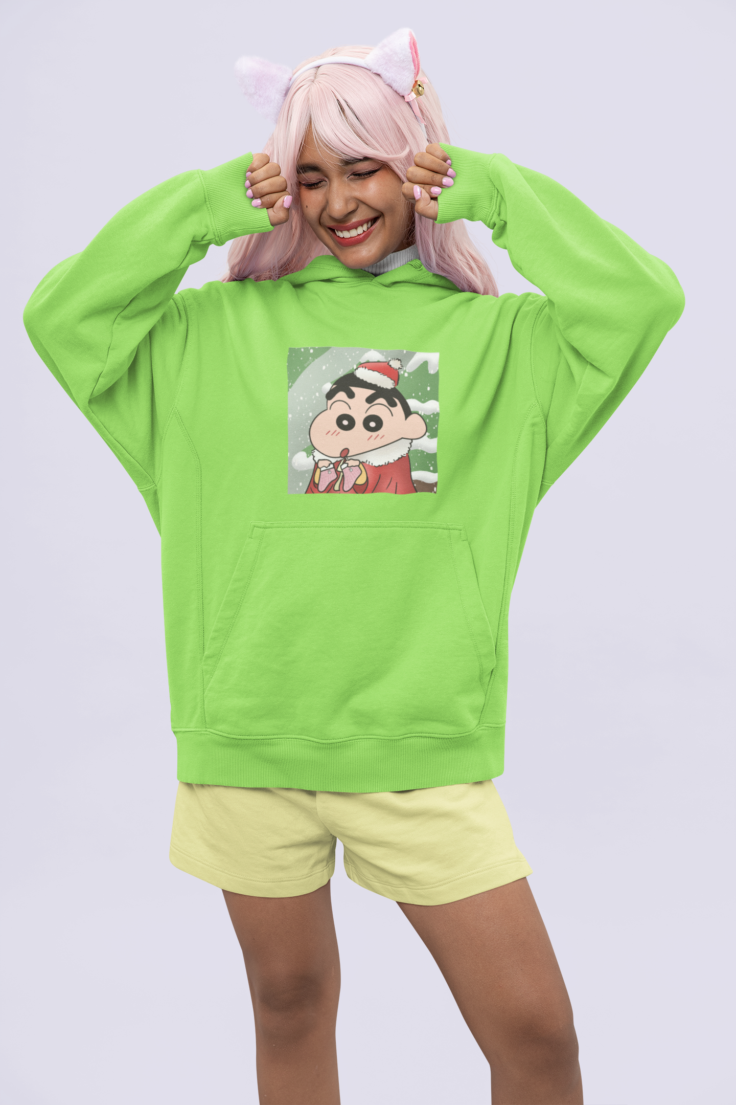 Mistletoe Magic | Shinchan | Premium Unisex Winter Hoodie