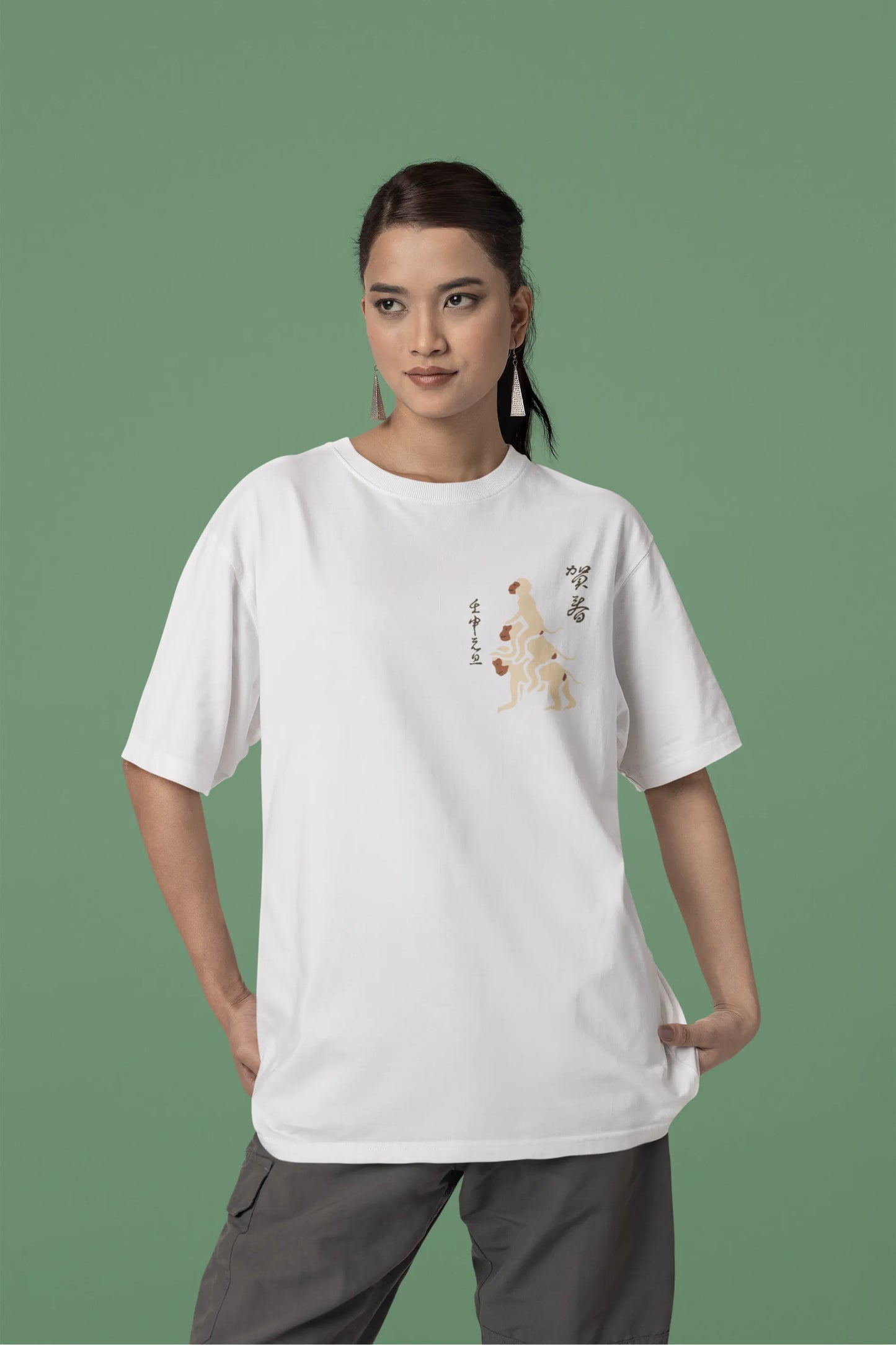 Three Monkey | Wildlife | Dropped Sleeve Unisex T-Shirt