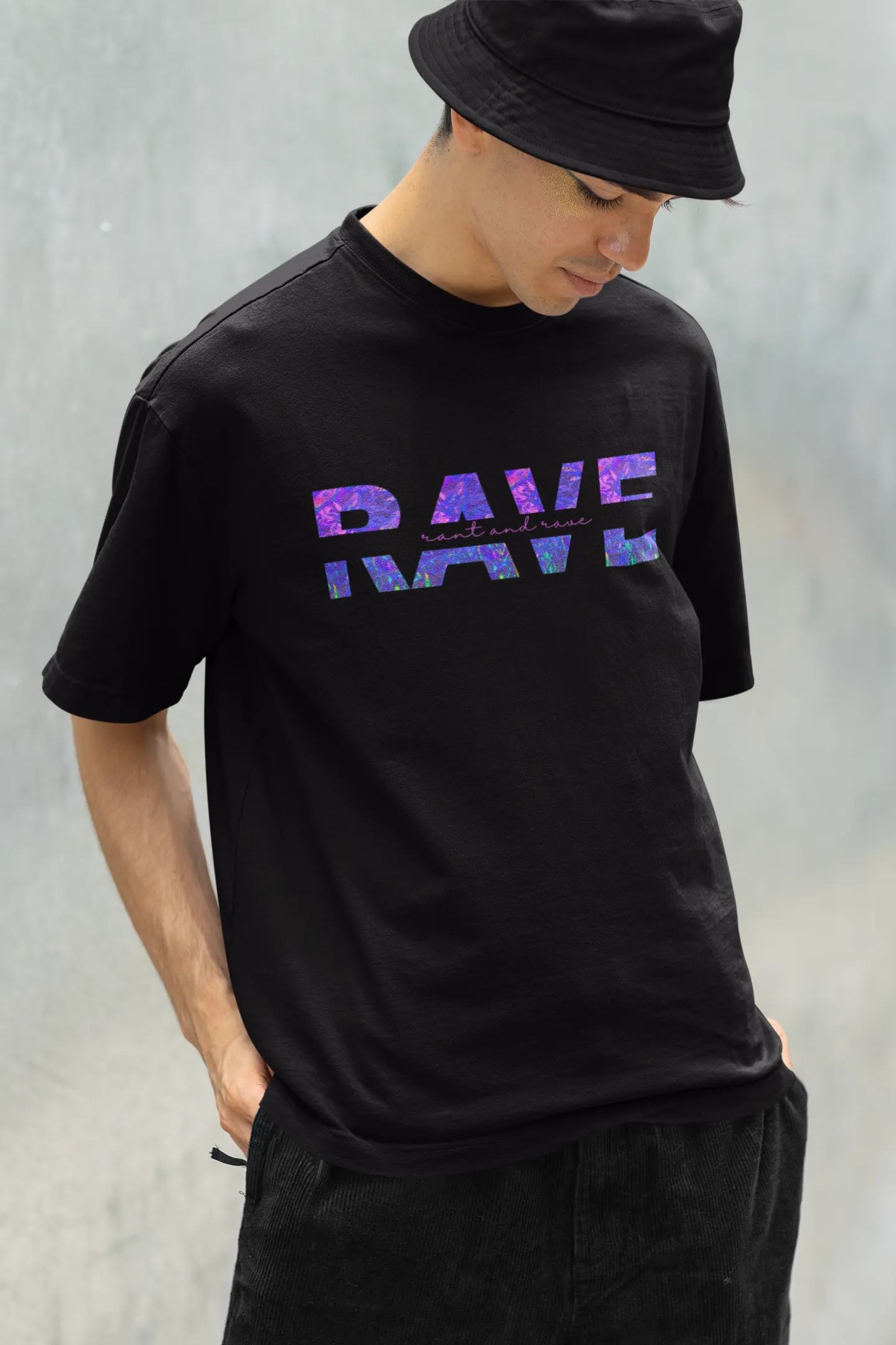 Rant and Rave | Techno Rave | Dropped Sleeve Unisex T-Shirt