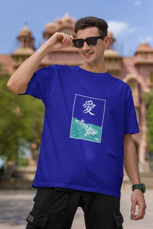 Love Waves | Minimalist | Dropped Sleeve Unisex Tee