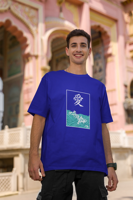 Love Waves | Minimalist | Dropped Sleeve Unisex Tee