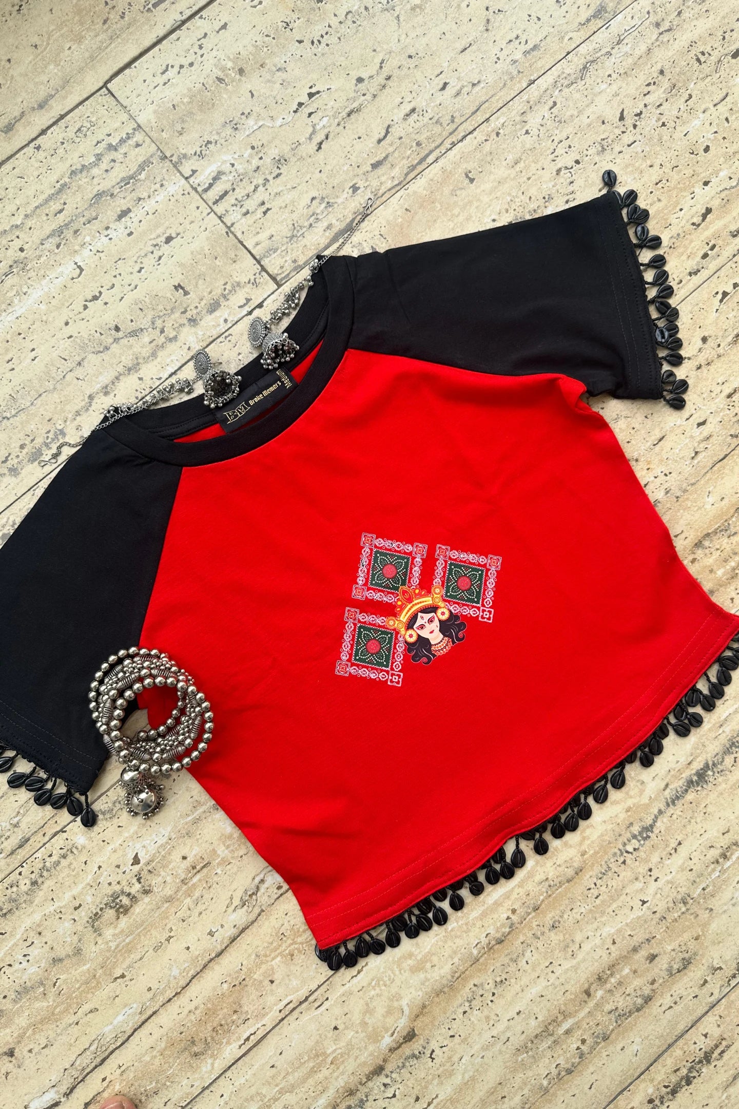 Jalsa | Festive Shaw-Tee | Indo-Western Crop Top