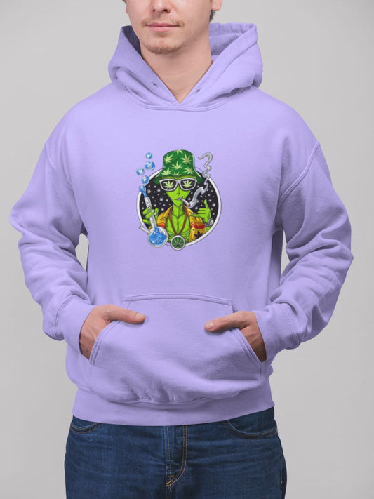 Alien with bong | Premium Unisex Winter Hoodie
