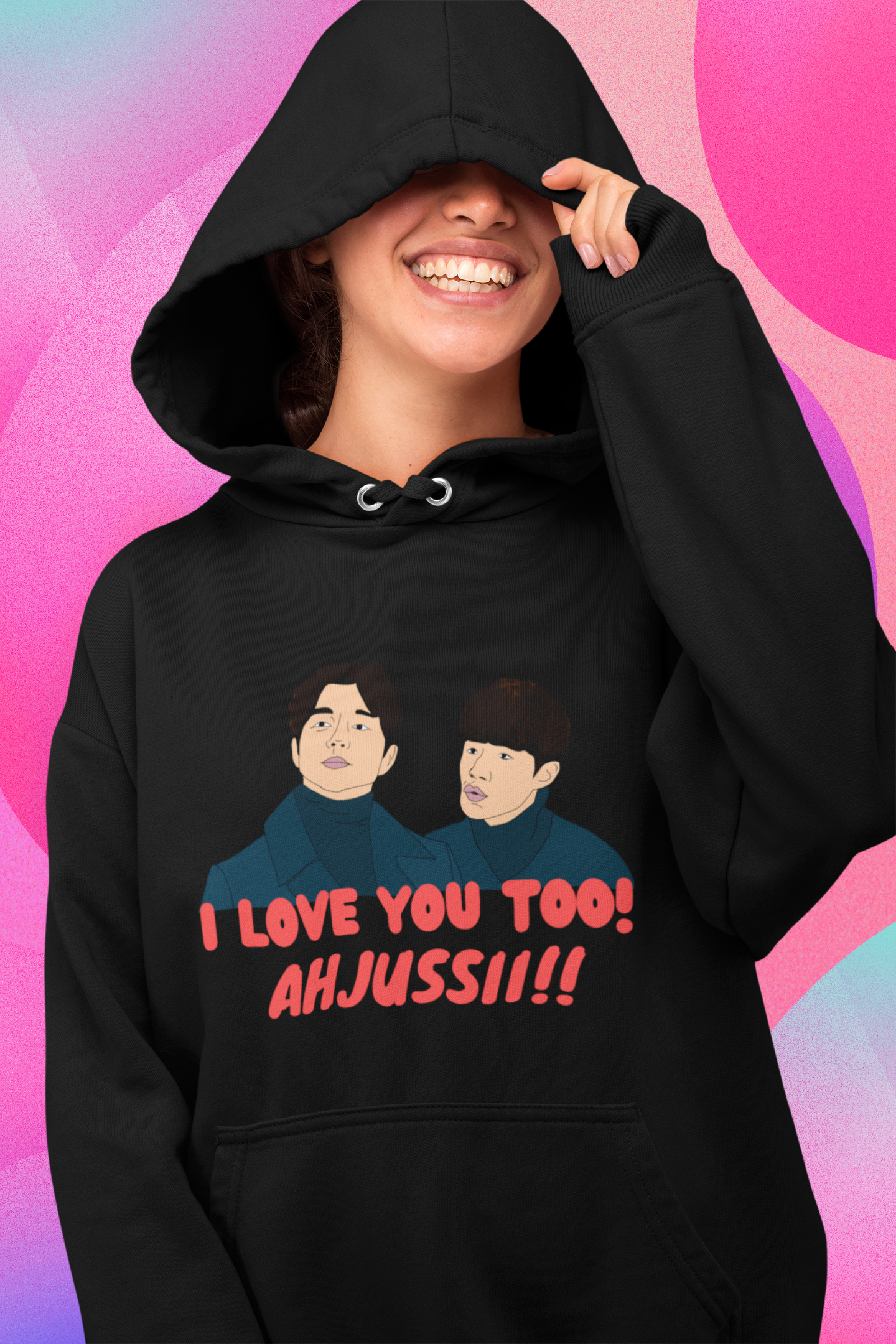 I love you too AHJUSSI !! | Premium Unisex Winter Hoodie