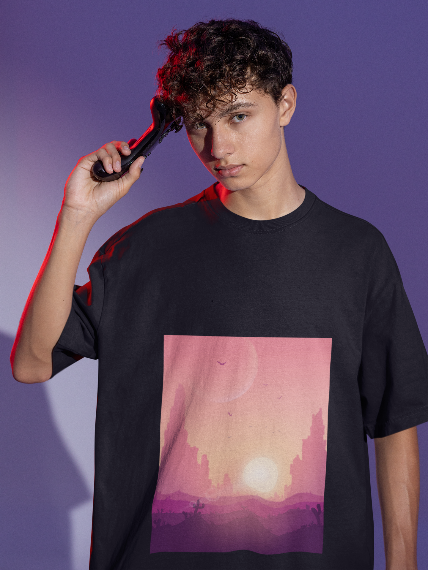 Sunset city | Dropped Sleeve Unisex T-Shirt