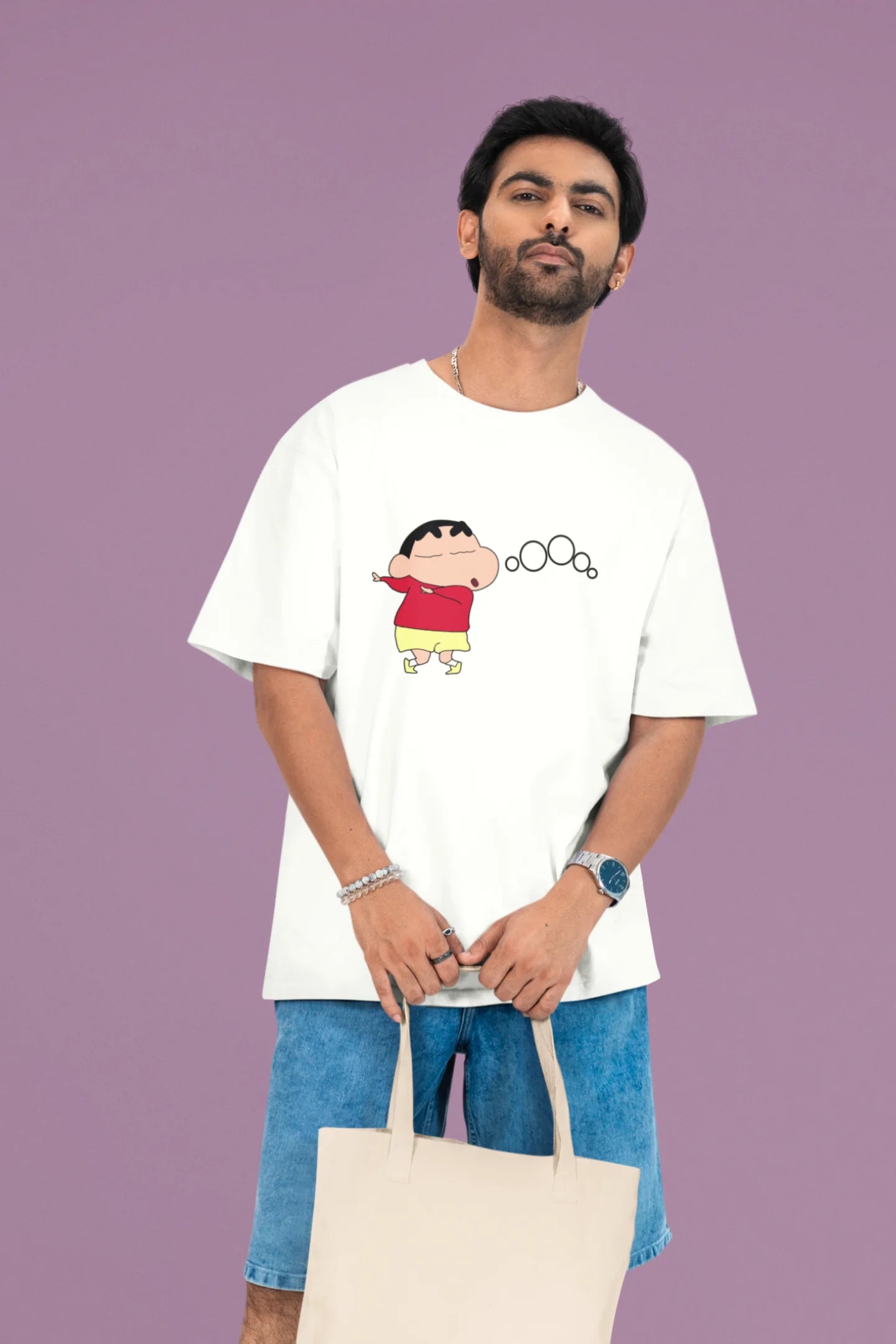 Oooo | Shinchan | Dropped Sleeve Unisex Tee