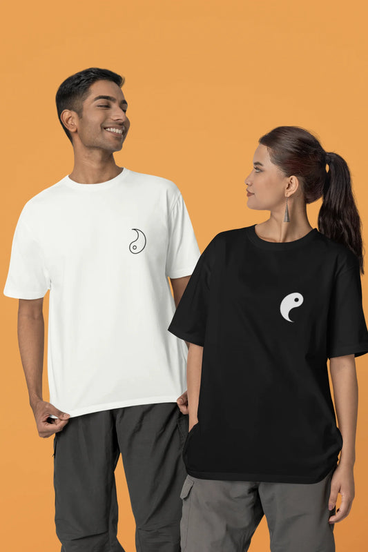 Yin And Yan | Couple | Dropped  Sleeve Unisex T-Shirt