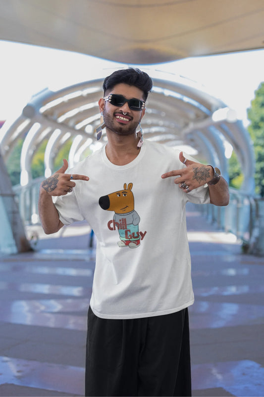 Chill Guy | Memes | Dropped Sleeve Unisex Tee