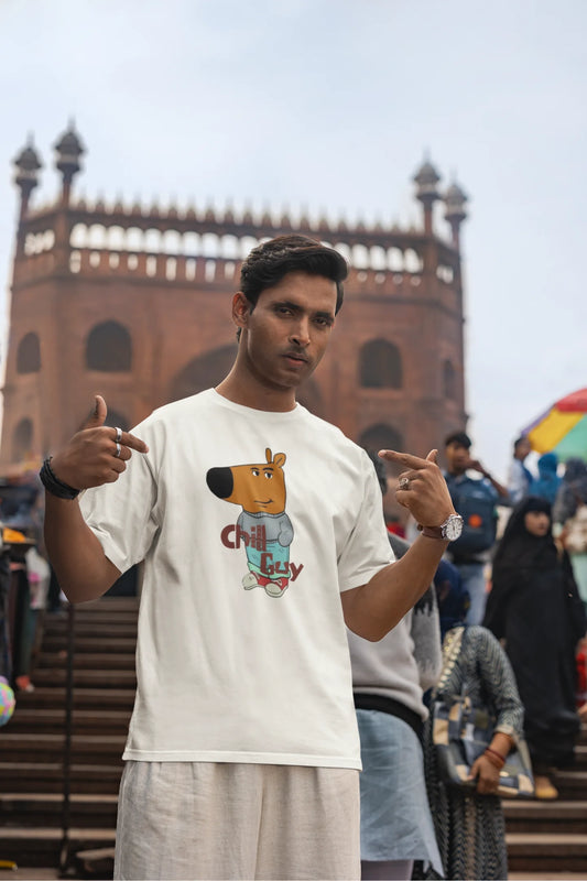 Chill Guy | Memes | Dropped Sleeve Unisex Tee
