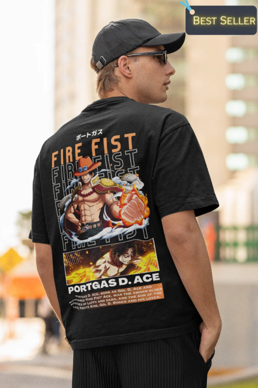 Anime Ace | One Piece | Anime | Dropped Sleeve Unisex Tee