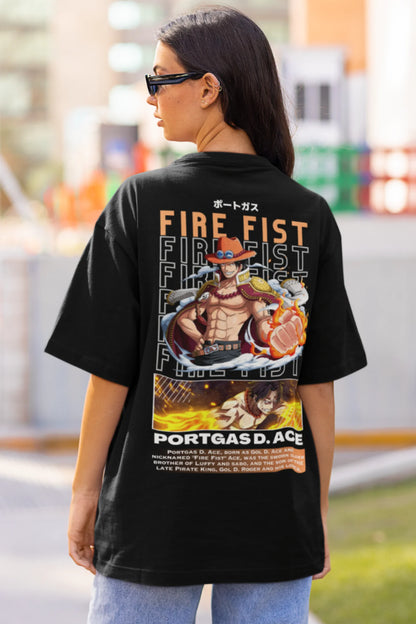 Anime Ace | One Piece | Anime | Dropped Sleeve Unisex Tee