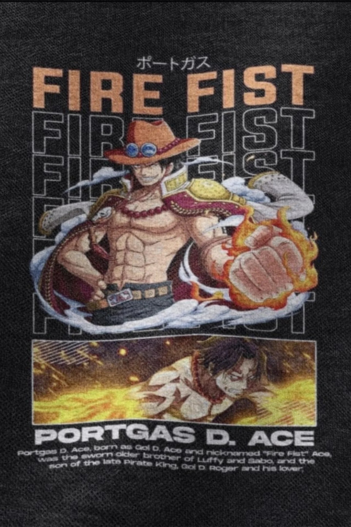 Anime Ace | One Piece | Anime | Dropped Sleeve Unisex Tee