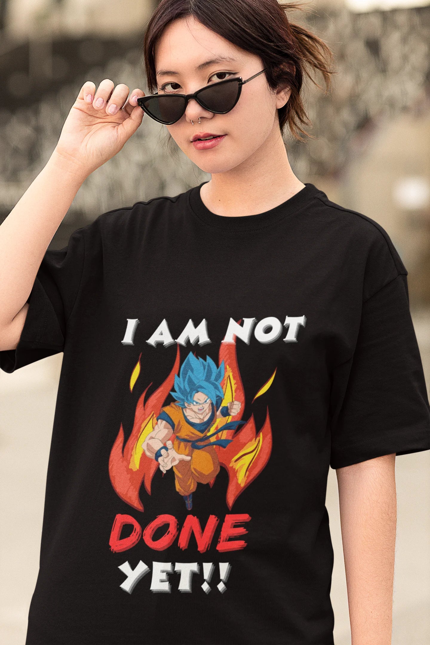 I am not done yet | Dragon Ball Z | Anime | Dropped Sleeve Unisex Tee