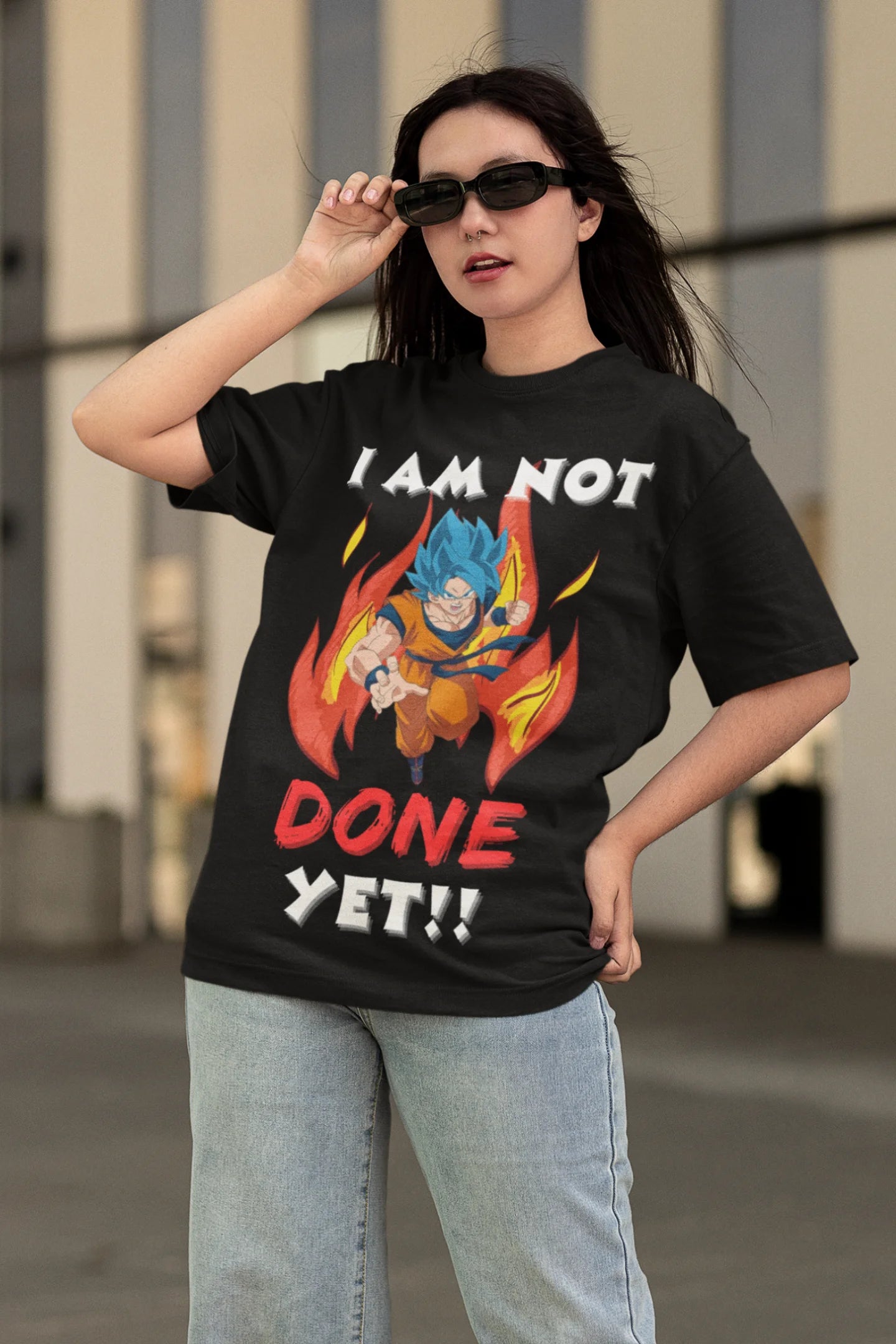 I am not done yet | Dragon Ball Z | Anime | Dropped Sleeve Unisex Tee