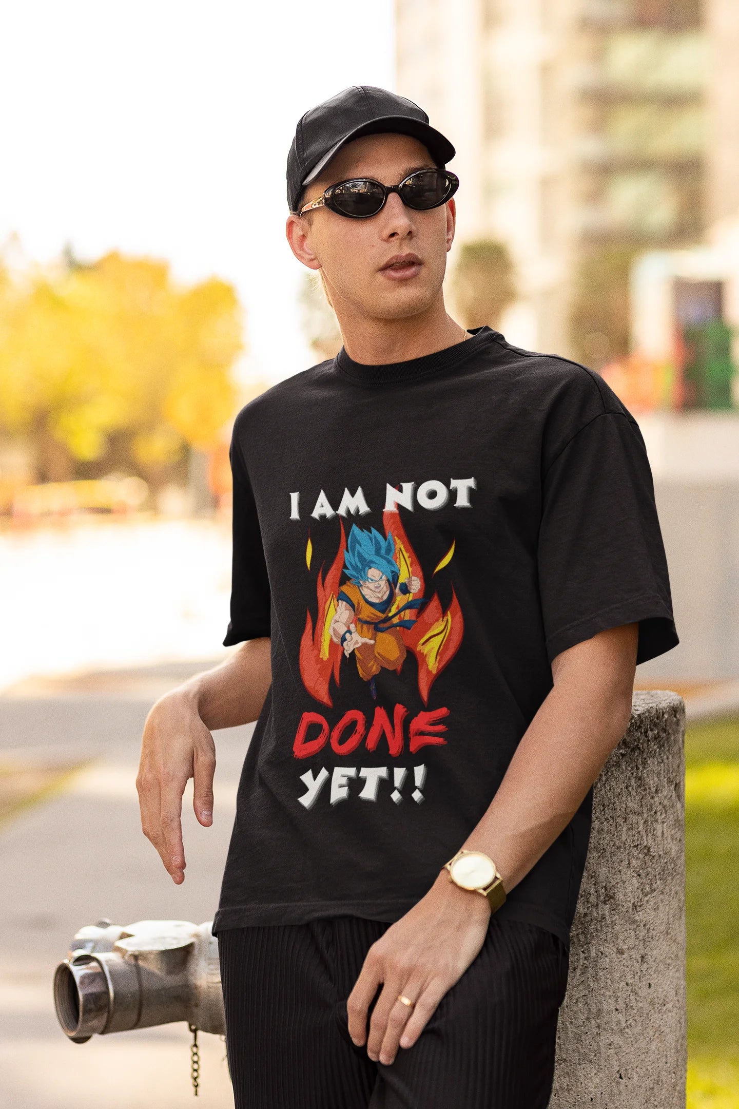 I am not done yet | Dragon Ball Z | Anime | Dropped Sleeve Unisex Tee