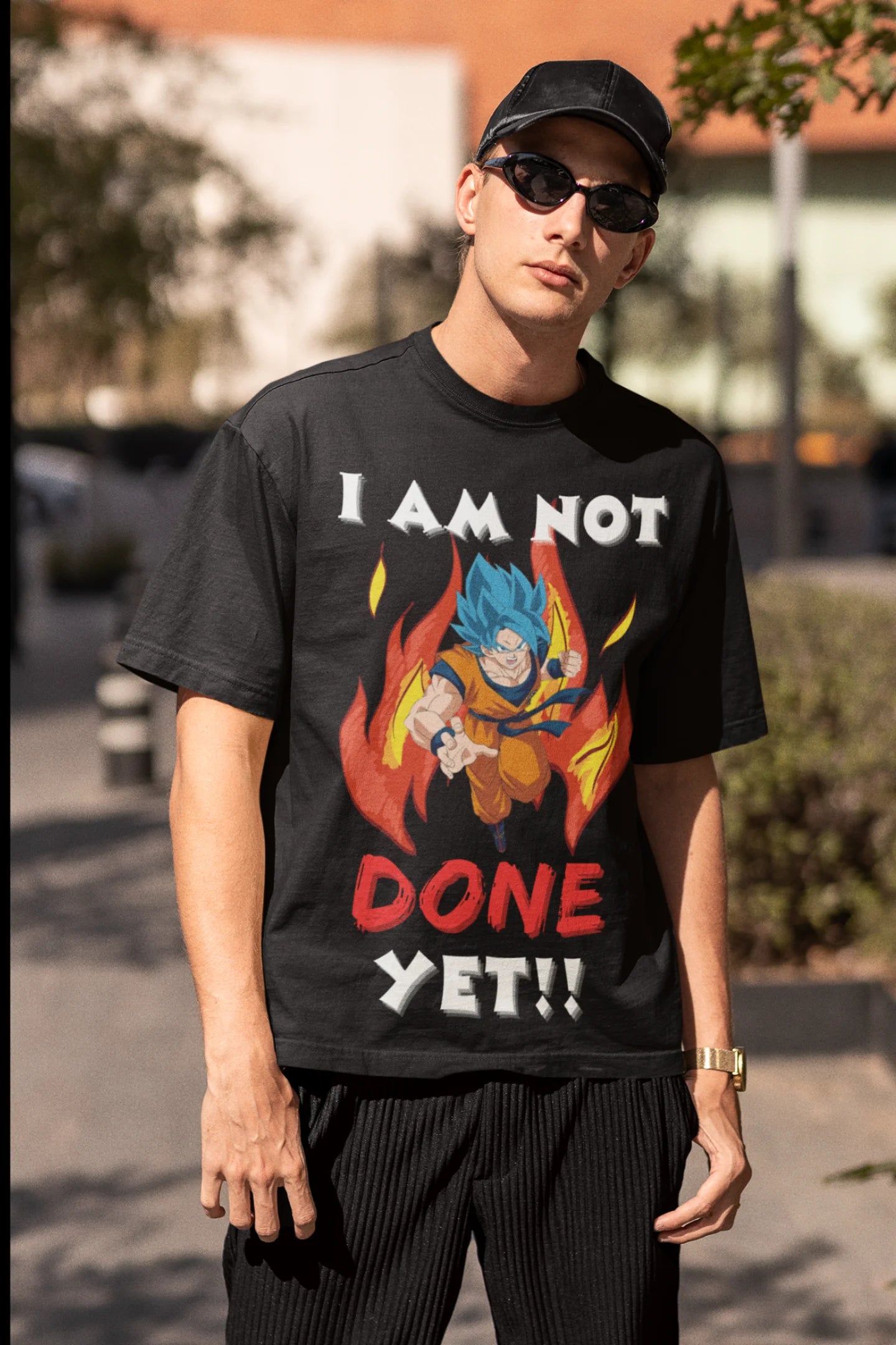 I am not done yet | Dragon Ball Z | Anime | Dropped Sleeve Unisex Tee