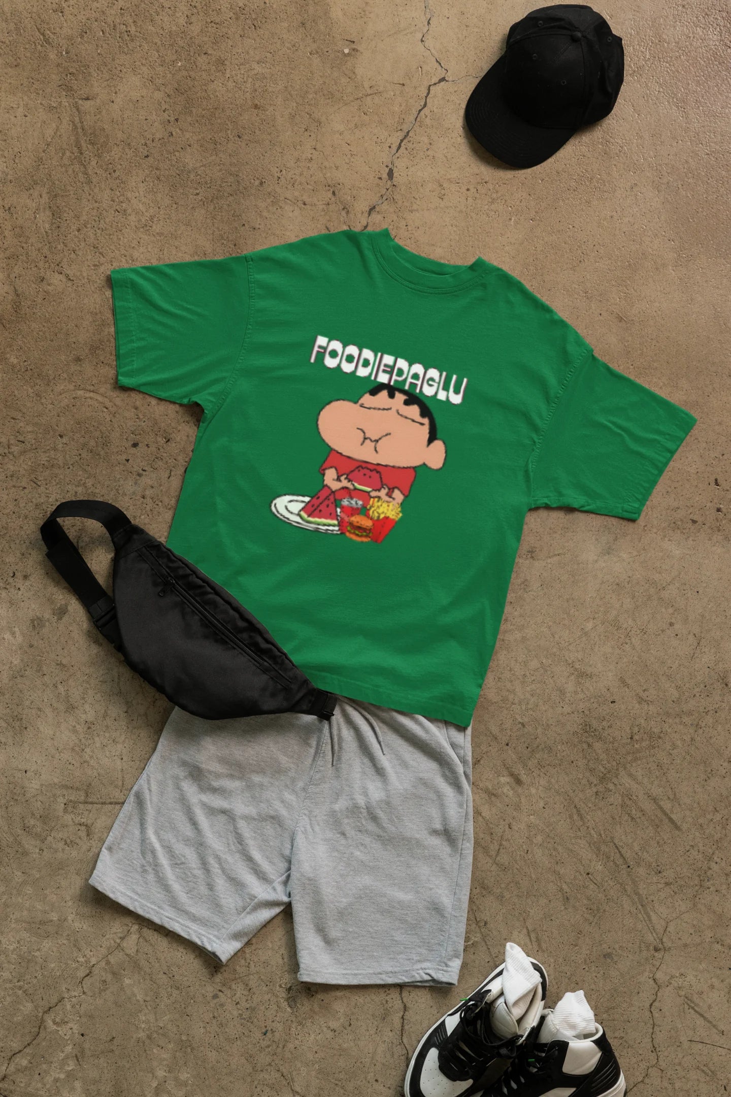 Foodie Paglu | Shinchan | Dropped Sleeve Unisex Tee