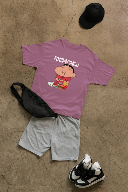 Foodie Paglu | Shinchan | Dropped Sleeve Unisex Tee