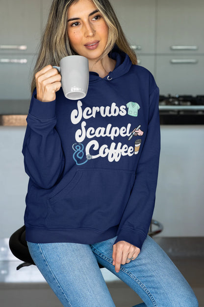 Scrubs, Scalpel And Coffee | Drip Anatomy |  Premium Unisex Hoodie