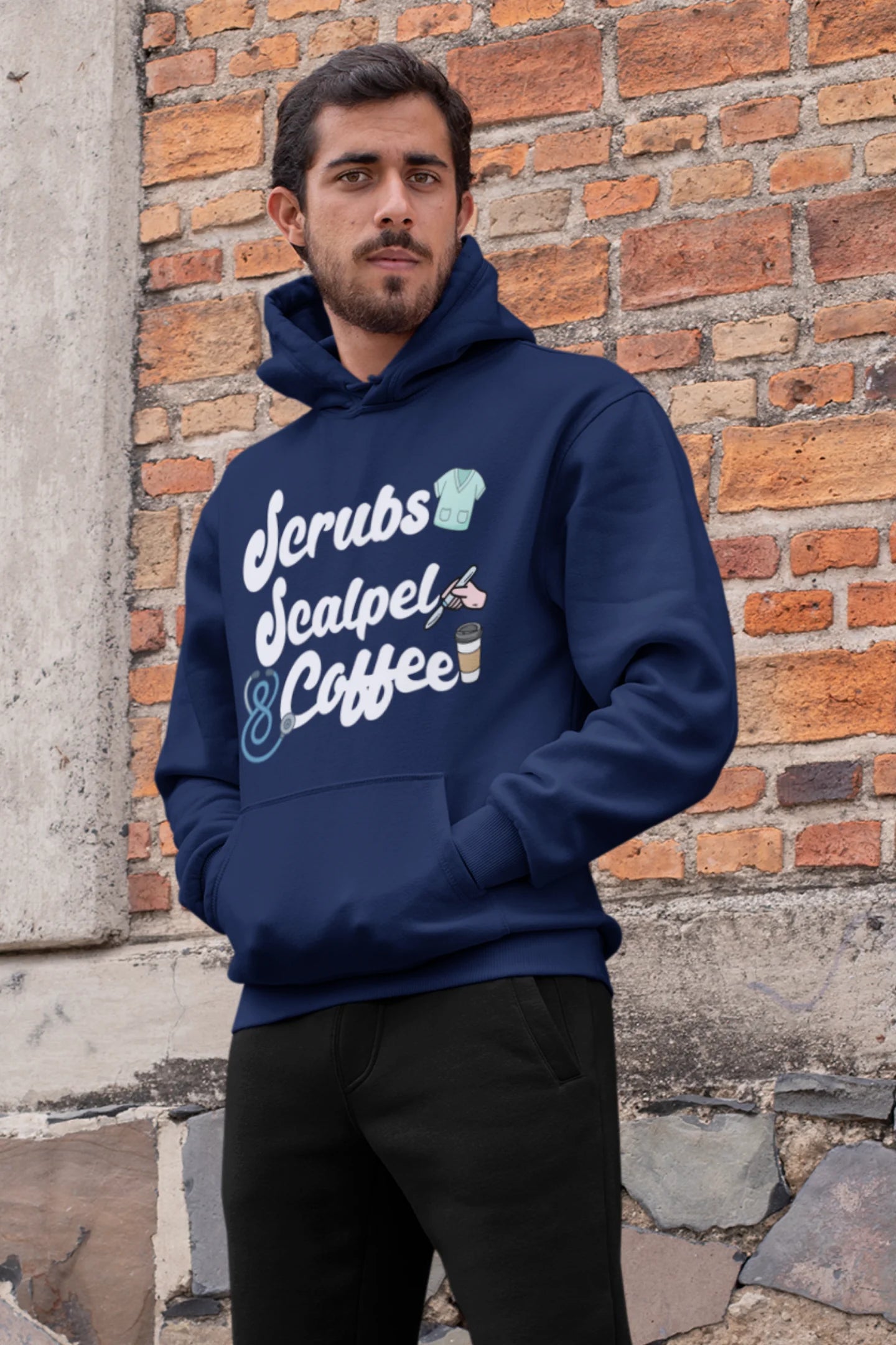 Scrubs, Scalpel And Coffee | Drip Anatomy |  Premium Unisex Hoodie