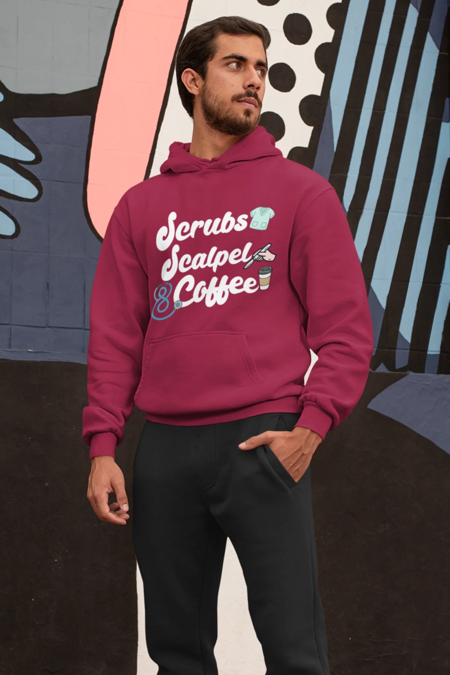 Scrubs, Scalpel And Coffee | Drip Anatomy |  Premium Unisex Hoodie