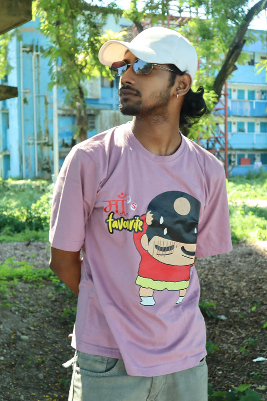Maa's Favourite | Shinchan | Dropped Sleeve Unisex Tee