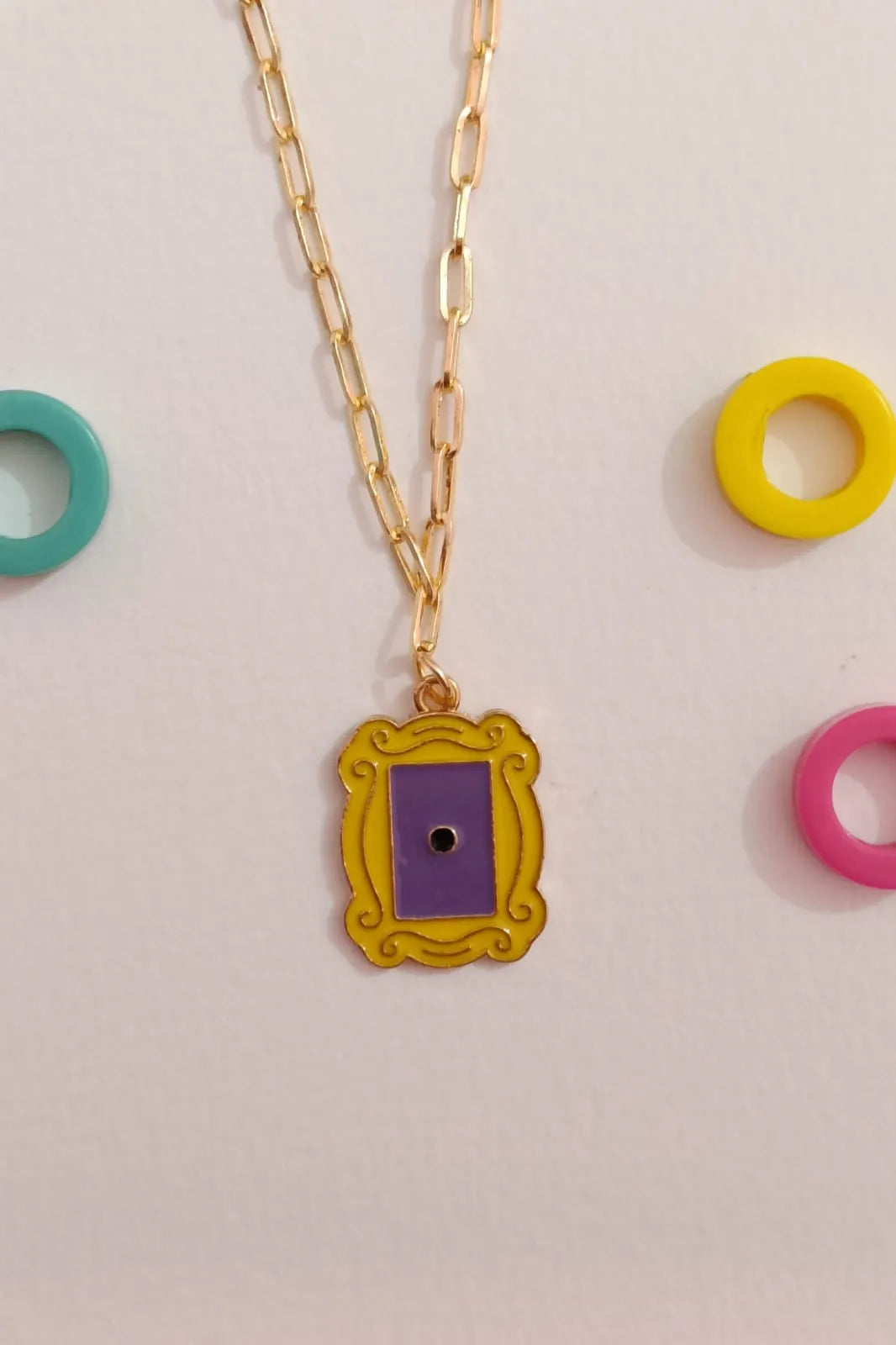 Second image of a F.R.I.E.N.D.S themed anti tarnish gold chain.