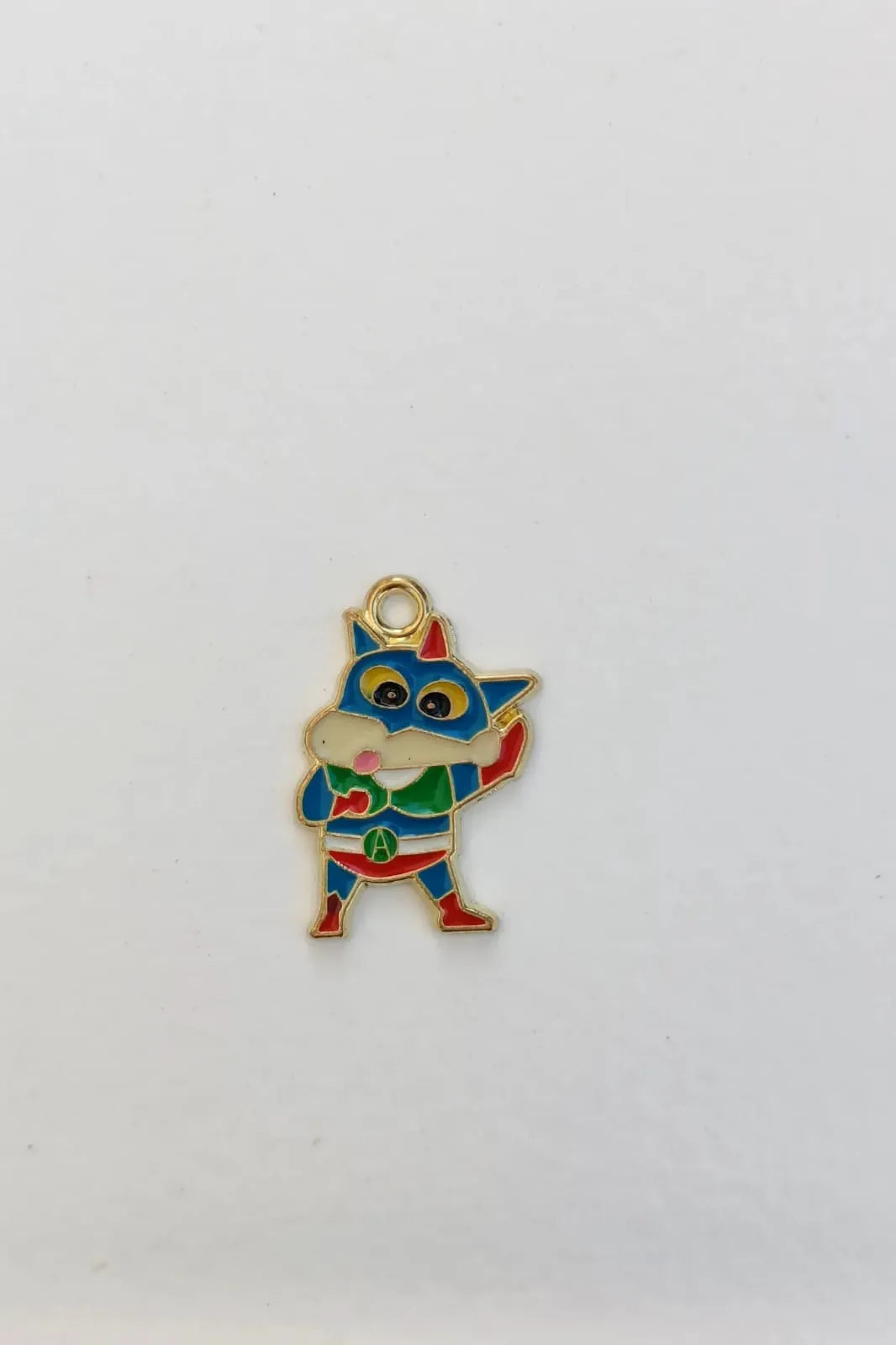 Fourth image of an anti tarnish gold chain necklace featuring Action Kamen Shin Chan.