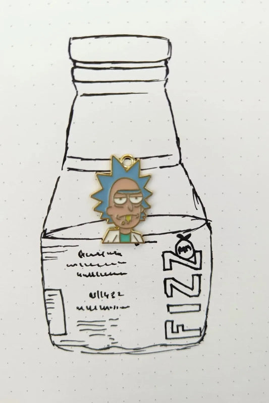 Second image of a charm featuring Rick Sanchez from the Rick and Morty series.