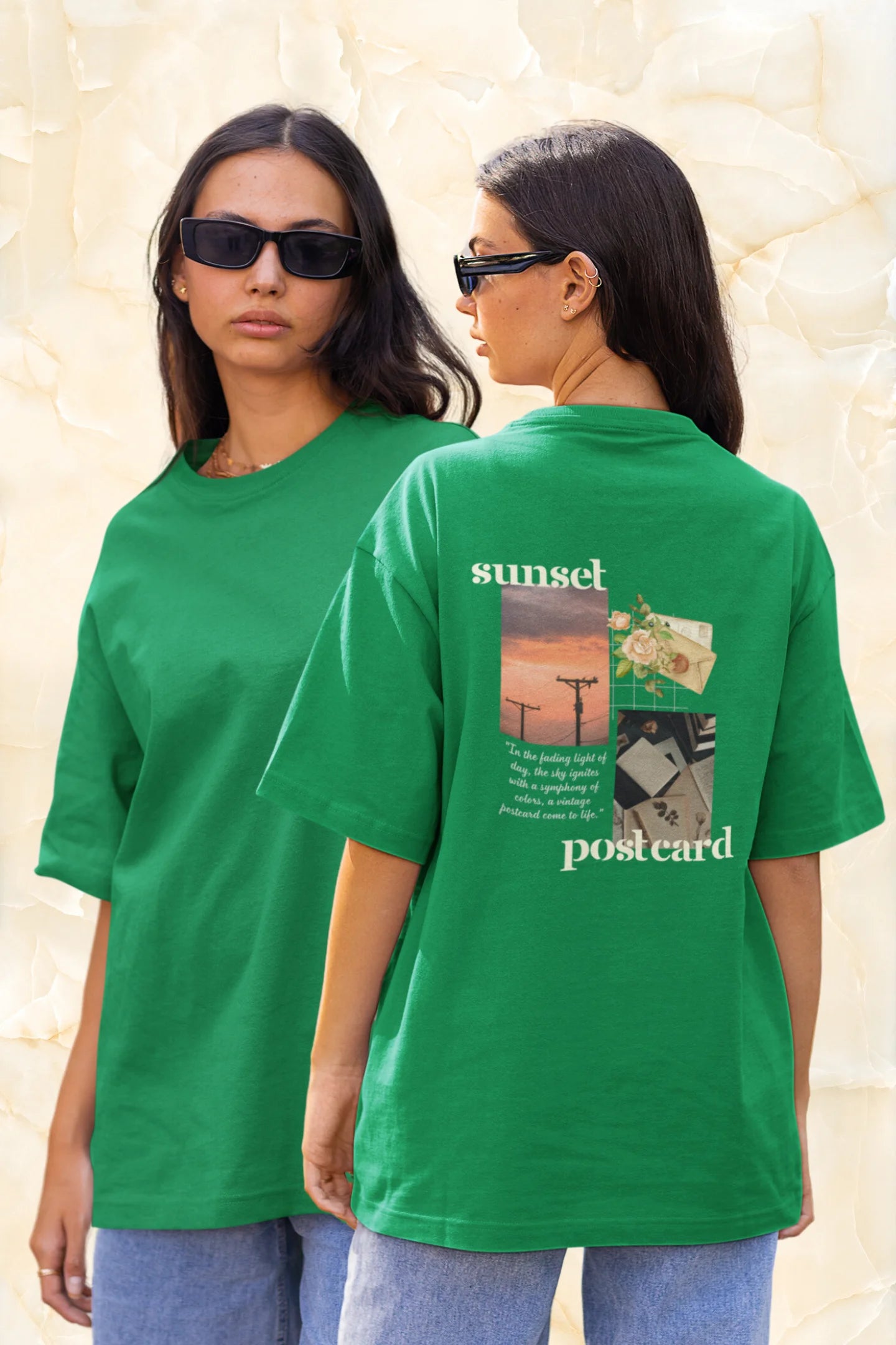 Sunset Postcard | Aesthetic | Dropped Sleeve Unisex Tee