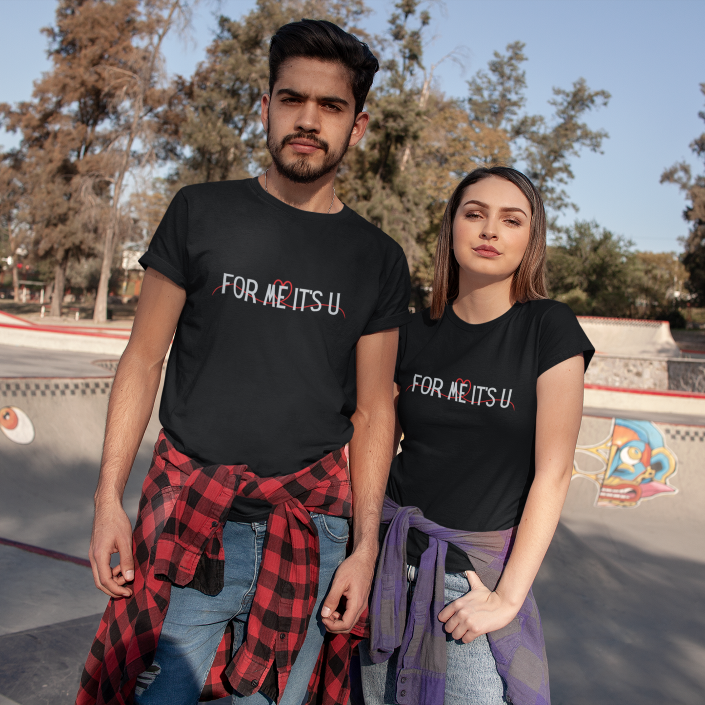 For me, it's you! | Premium Unisex Half Sleeve 2 t-shirt combo for Men and Women