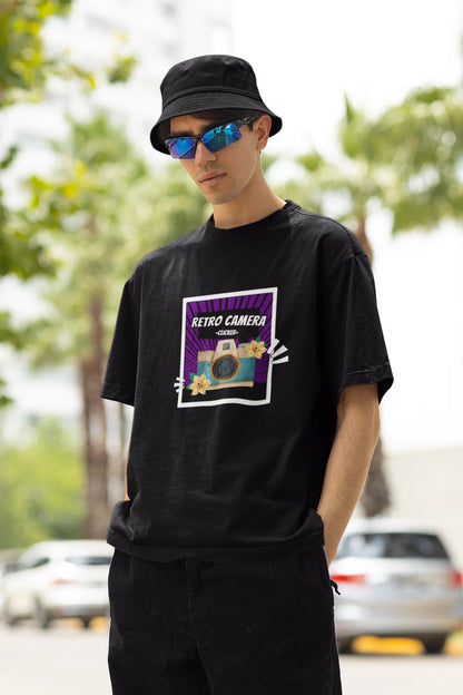 Retro Camera | Aesthetic | Dropped Sleeve Unisex Tee
