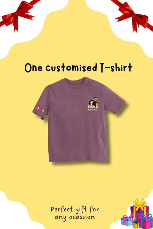 T-shirt Mini Gift Hamper | Convert Photo to Illustration/Ghibli-art | Customised Gift for a happy occasion