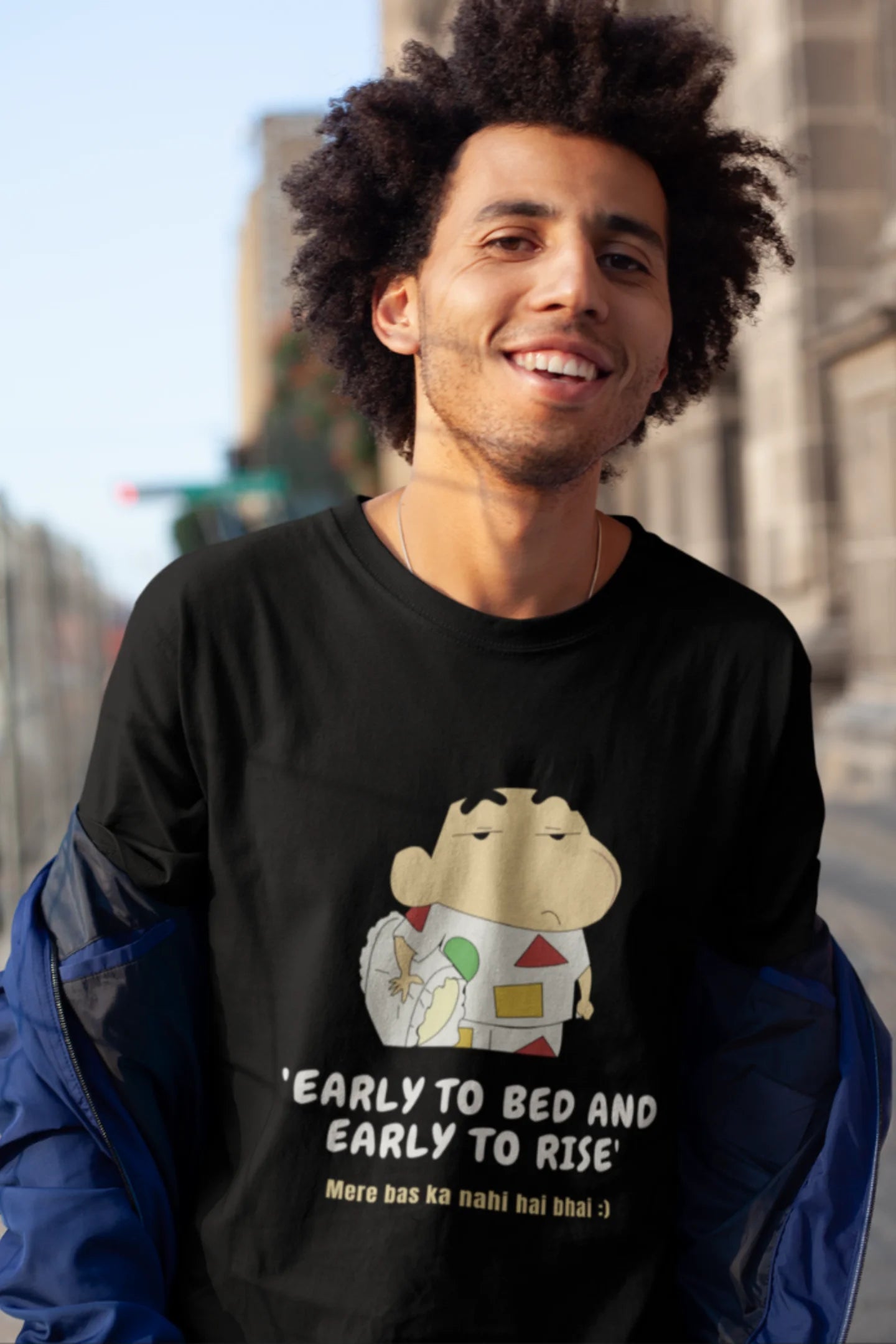 Early to Bed and Early to Rise Shinchan Half Sleeve Unisex T-Shirt