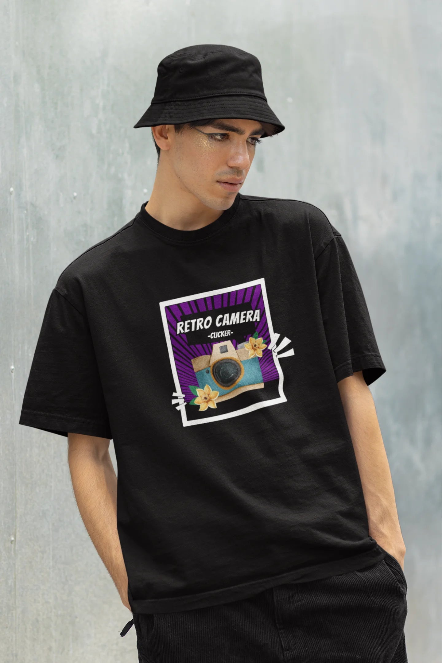 Retro Camera | Aesthetic | Premium Oversized Half Sleeve Unisex T-Shirt