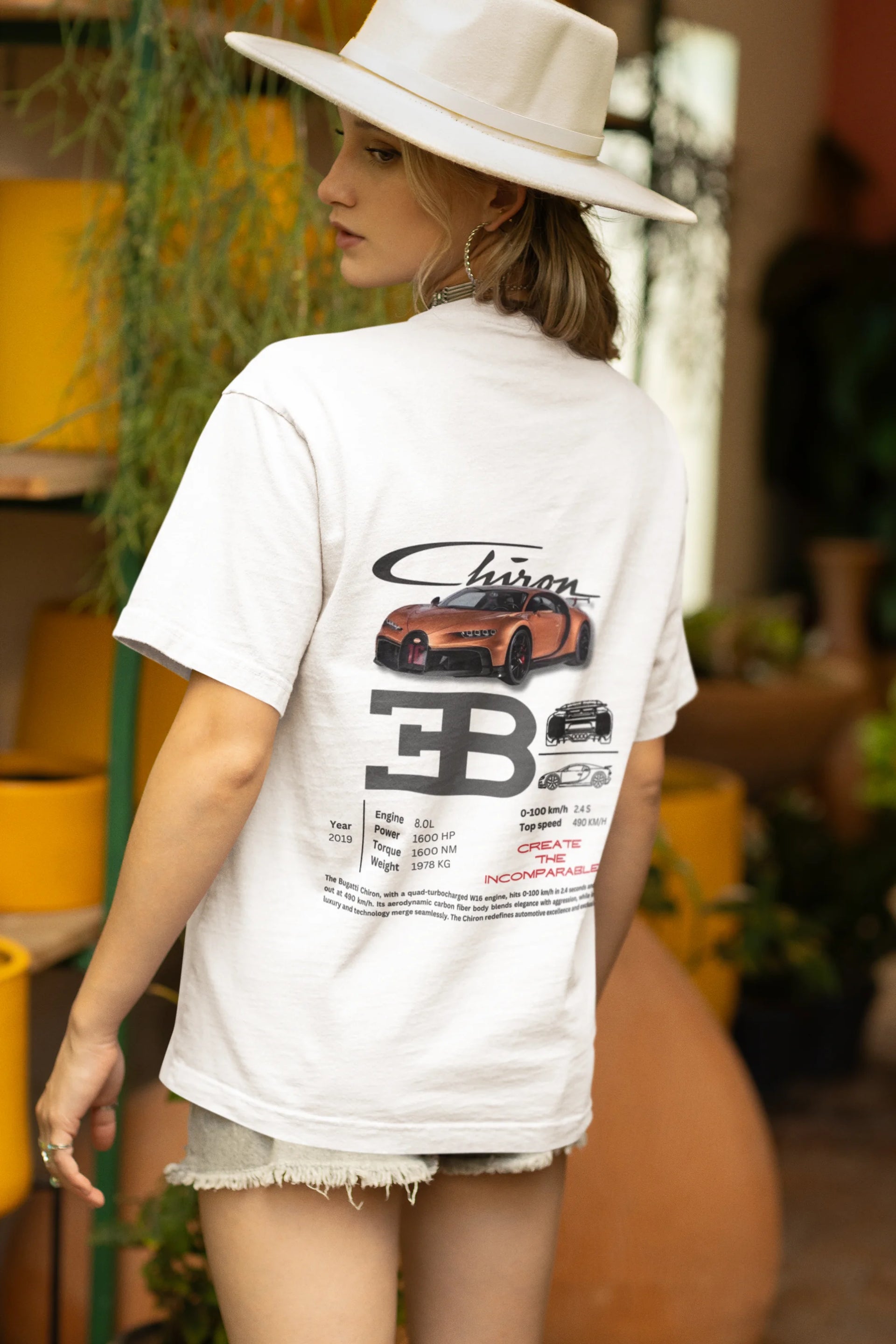 Hyper Speed Style: Oversized Bugatti Chiron Tee Super Car