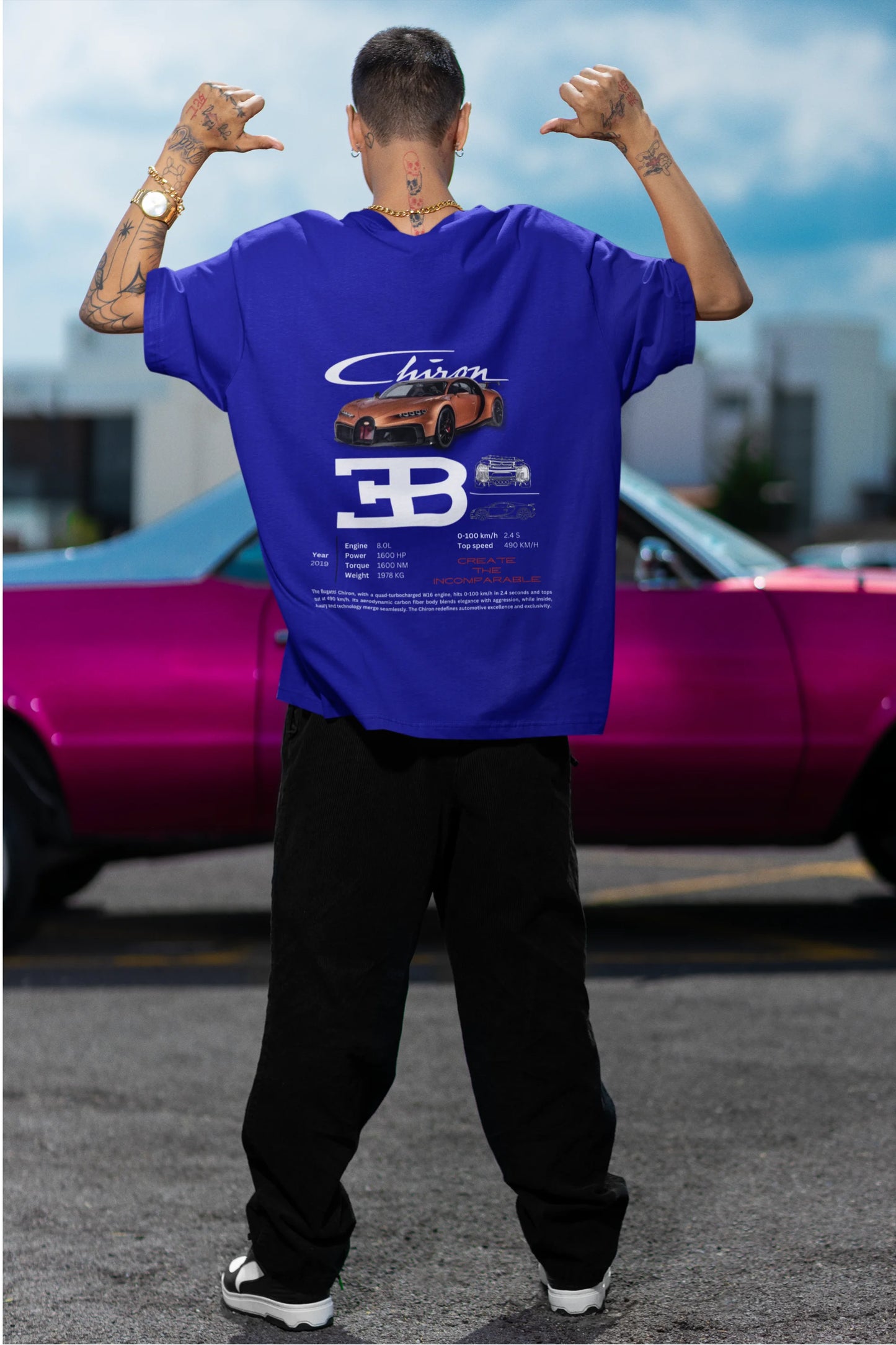 Bugatti Chiron | Super Cars | Dropped Sleeve Unisex Tee