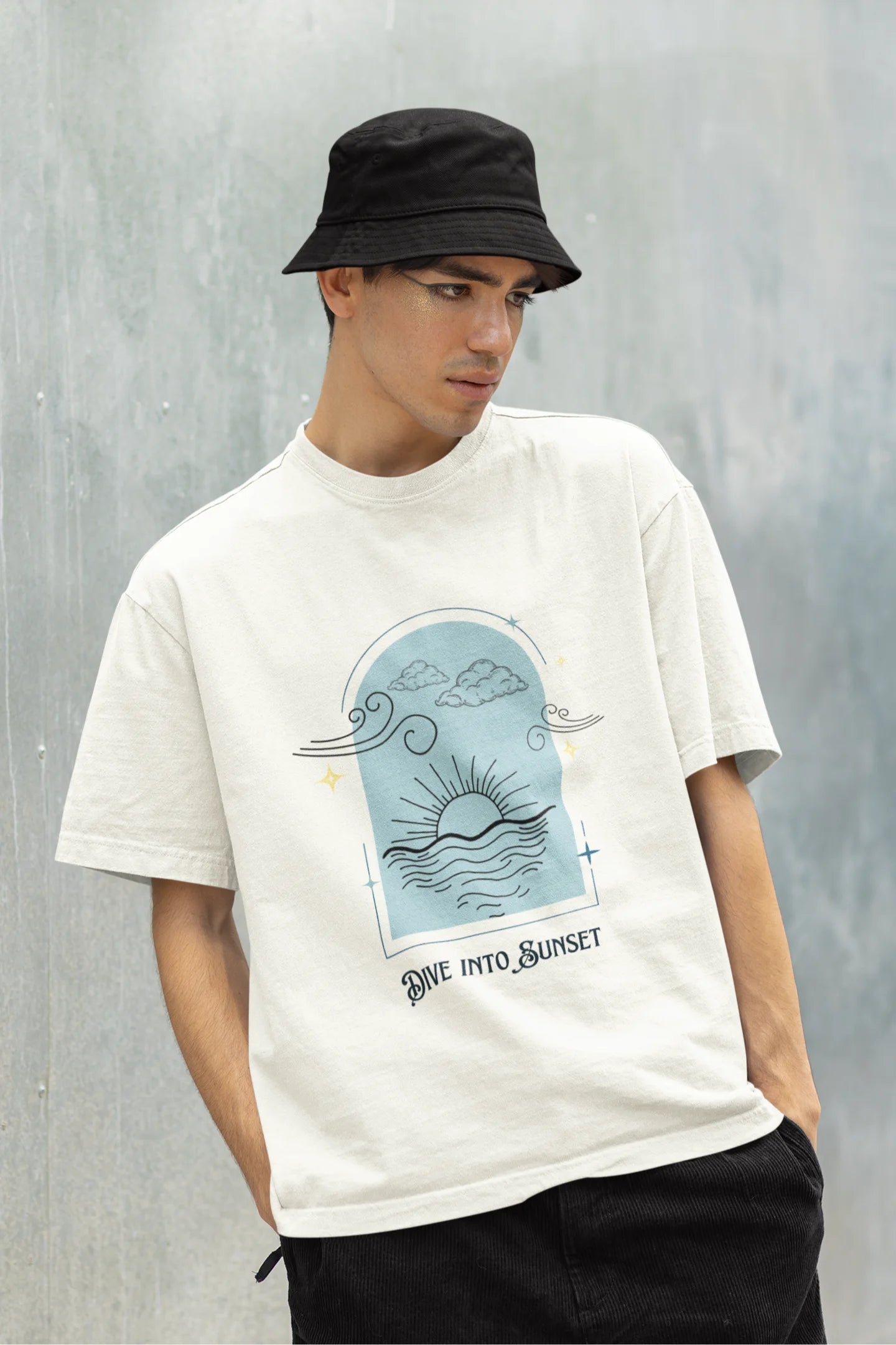 Dive into sunset | Aesthetic | Dropped Sleeve Unisex Tee