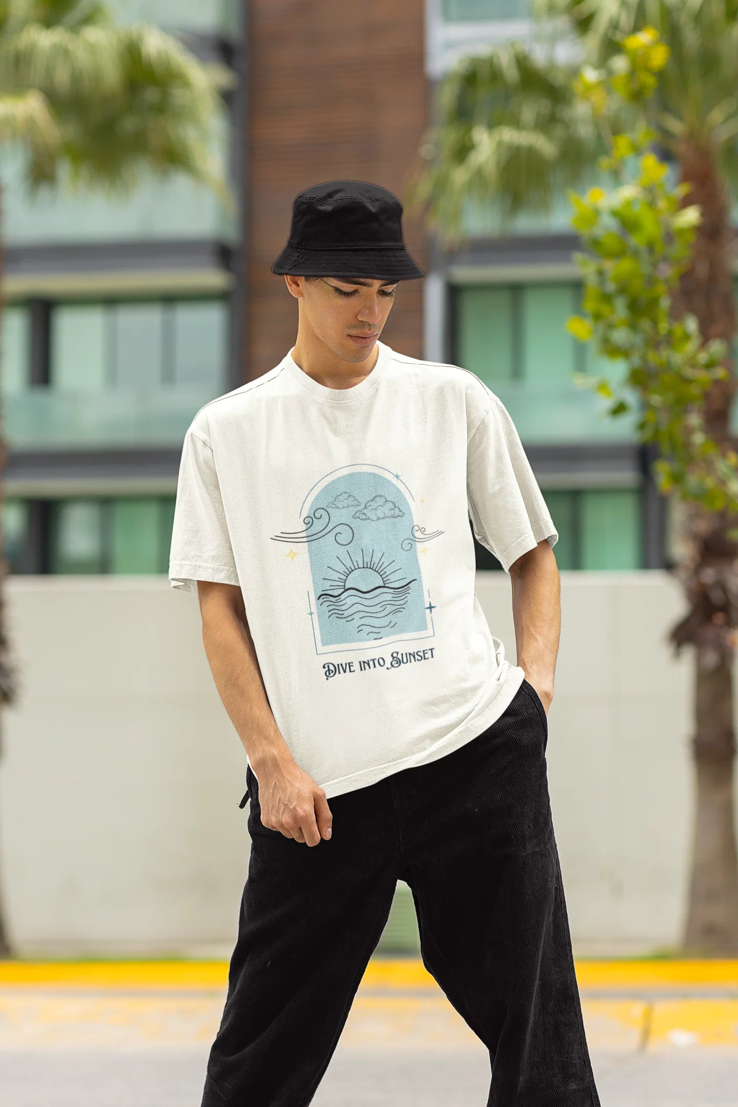 Dive into sunset | Aesthetic | Dropped Sleeve Unisex Tee