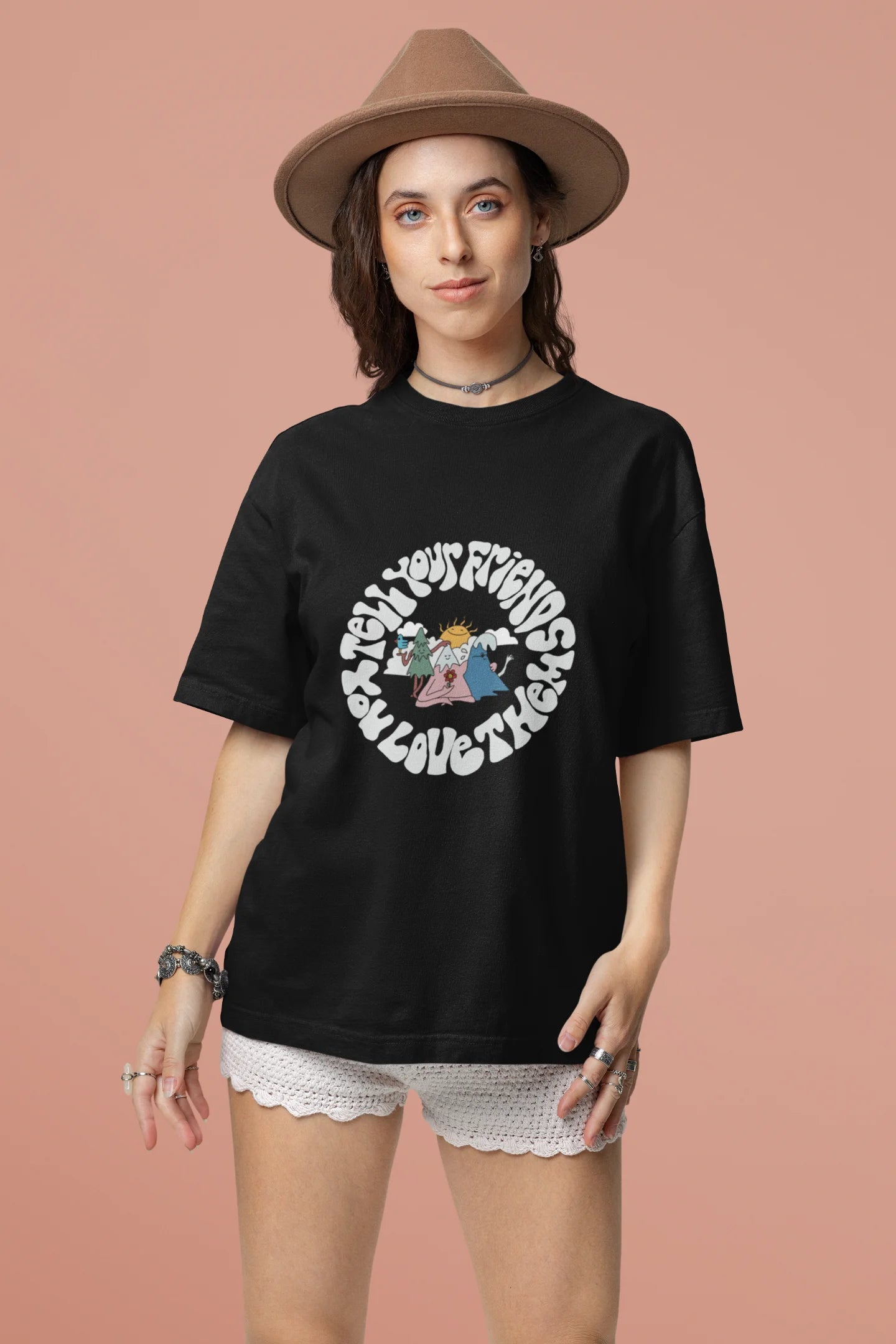 Tell your friends you love them | Aesthetic | Dropped Sleeve Unisex Tee